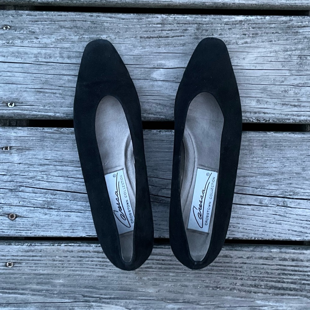 Caressa Crosstown Collection black suede shoes